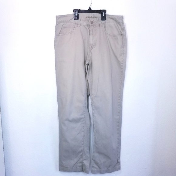 🌸 Michael Kors | Khaki Cotton Chino Pants 32 - Picture 1 of 13
